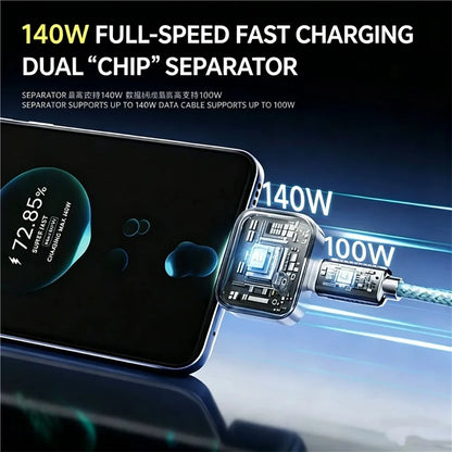 Type-C Fully Charged Smart Separator Auto Power-Off Overcharge Protection 140W PD Fast Charging Fully Charged Power-off Adapter