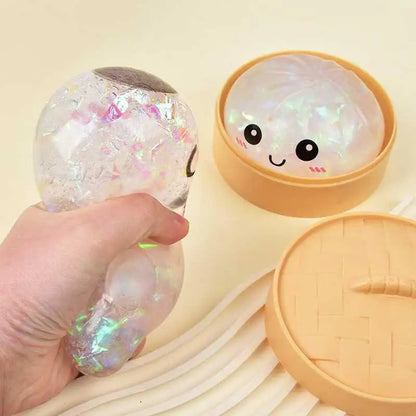 Cute Squishy Dumpling Ball Simulation Stress Relief Toy Soft Slow Rebound for School Office Desk Relaxation