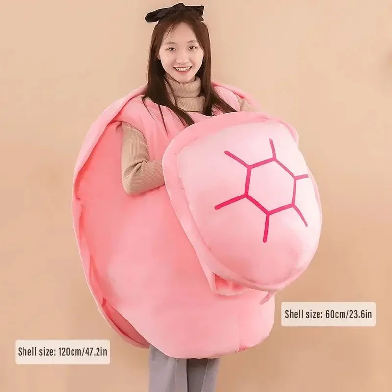 Cozy Turtle Shell Plush Pillow Wearable Tortoise Back Pillow Soft Naps Plush Cushion Children Dress Up Prop Bedroom Decoration