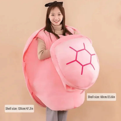Cozy Turtle Shell Plush Pillow Wearable Tortoise Back Pillow Soft Naps Plush Cushion Children Dress Up Prop Bedroom Decoration