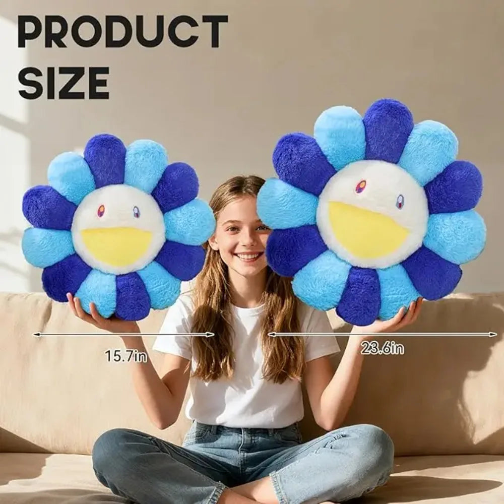 Cute Flower Plush Cushion Aesthetic Rainbow Floral Stuffed Pillow Sofa Decorative Pillow Office Back Stuffed Cushion Decor Gift