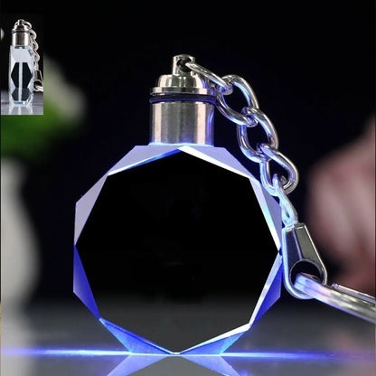 K9 Crystal Keyring with LED Light inside Crystal Blank Key Ring Commemorative Pendant Souvenir for Luminous Interior Accessories