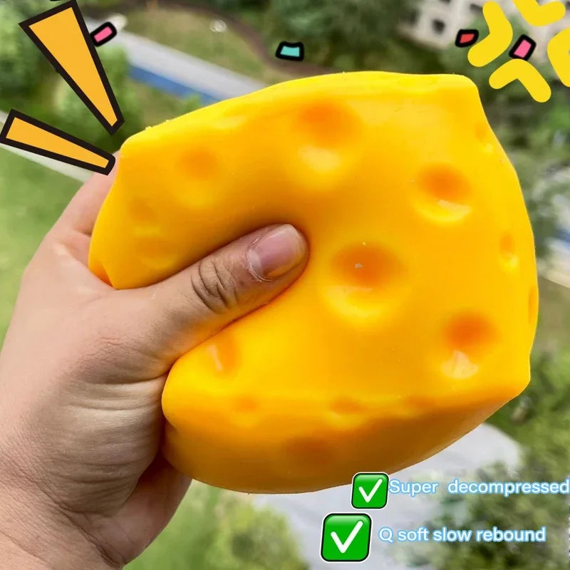 5/7Cm Giant Cheese Squeeze Toy Extra Large Size Cheese Squishy Fidget Toys Slow Rebound Shapeable Venting Ball Adults Gifts