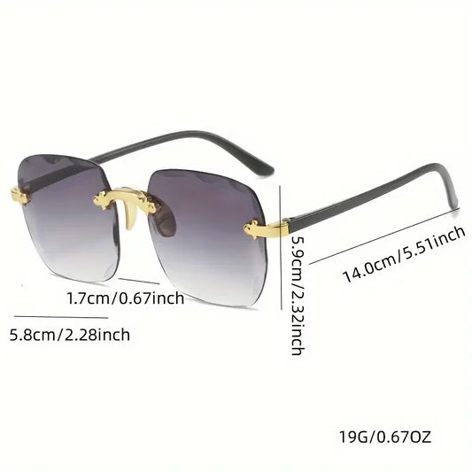 1/3PCS Square Rimless Sunglasses Women Luxury Brand Designer Summer Glasses Fashion Sun glasses For Men UV400 Shades