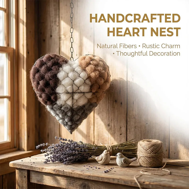 Handmade Heart Bird Nest — Outdoor Garden Decor