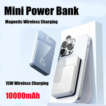 10000mAh Magnetic Power Bank 20W Wireless Powerbank Slim Portable Battery Charger for MagSafe iPhone 17 16 15 Samsung 24 23