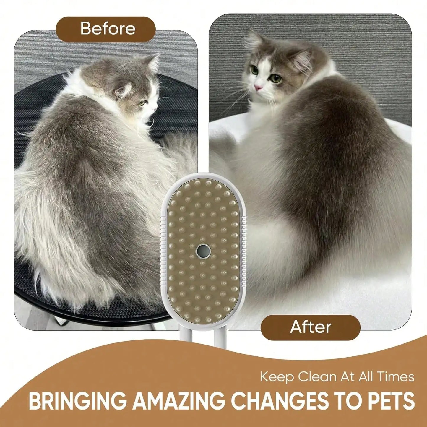 CoatEase — Misting Grooming Brush for Cats & Dogs