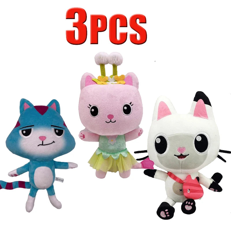 ##Hot in Gabby Dollhouse Plush Toy Mercat Cartoon Stuffed Animals Smiling Cat Car Cat Hug Gaby Girl Dolls Kids Birthday Gifts