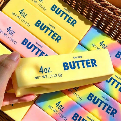 Squishy Elastic Butter Stick Fidget Toy Cheese Shape Stress Relief Game Funny Decompression Prank Squeeze Toy for Anxiety Relief