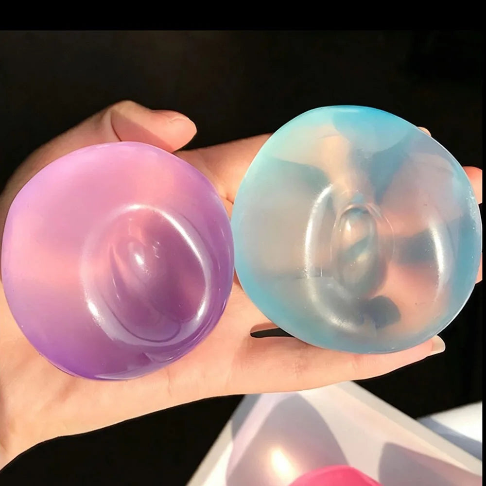 Dumpling Squishy Transparent Maltose Sphere Quick Rebound Stress Relief Squeeze Ball Elastic Pocket Sized Hand Grip Accessory