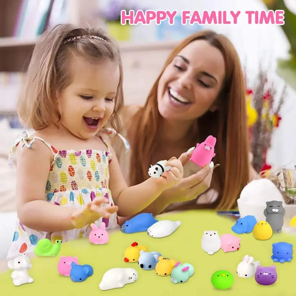 10pcs Random Mini Squishy Mochi Squishy Toy Party Favors Kawaii Animal Squishy Stress Toy Unicorn Piggy Cat Toy for Kid Girl Boy