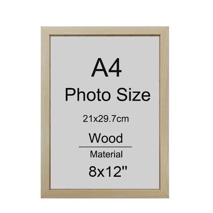 A4 Wood Photo Frame 1/2/3PCS 8x12inch Black White Brown Certificates Frame Picture Frame Log Color Home Decor Poster Frame