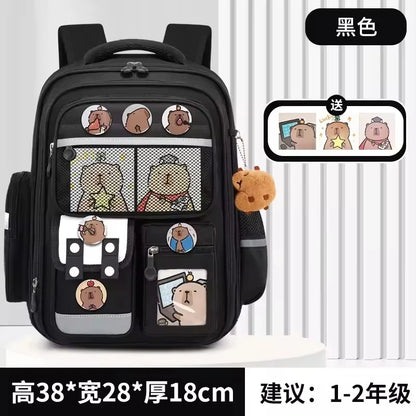 Capibara Student Schoolbag, Large-capacity Children Backpack.Girl Boy Kids Back To School Book Bags