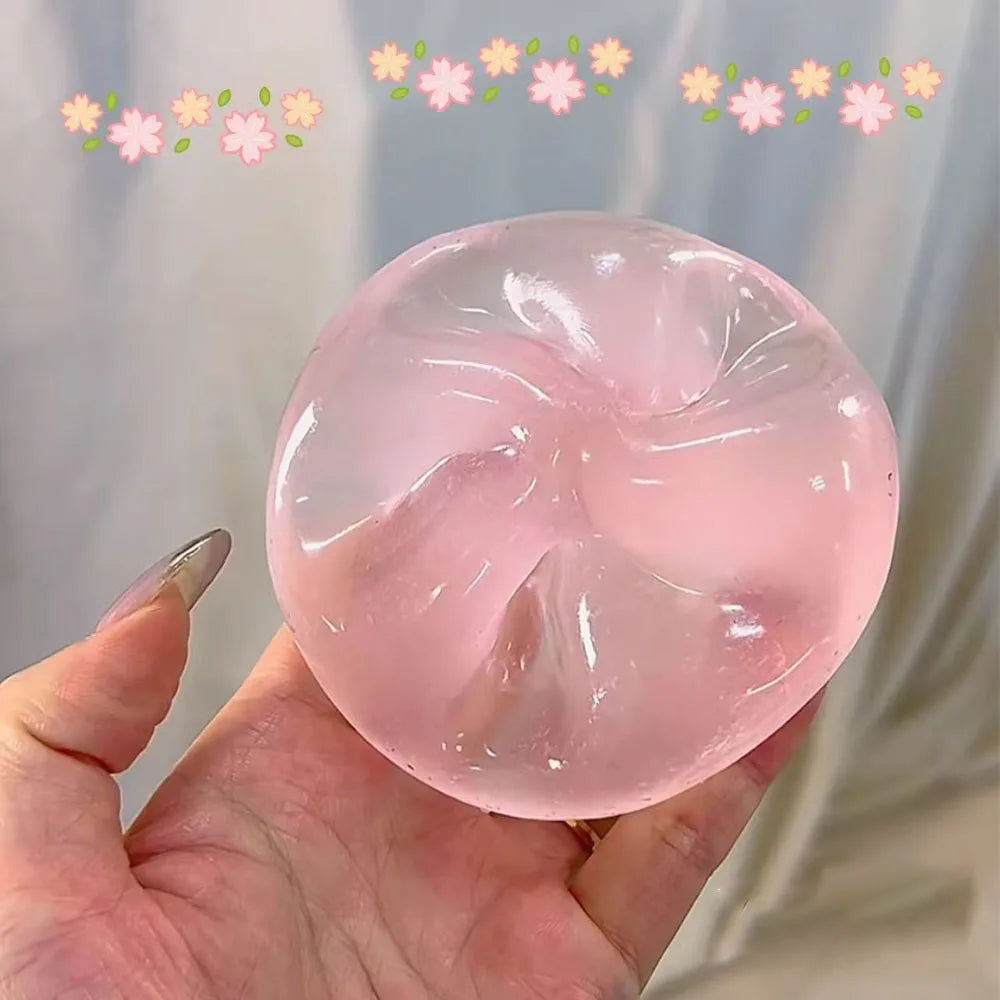 Dumpling Squishy Transparent Maltose Sphere Quick Rebound Stress Relief Squeeze Ball Elastic Pocket Sized Hand Grip Accessory