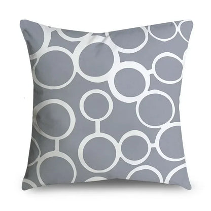 Gray Striped Geometric Double-sided Printed pillow cover Short plush Suitable living rooms bedrooms sofas throw cushion cover