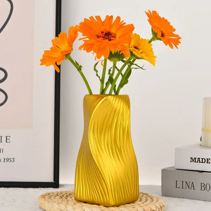 Vases - Large resin wave vases for bouquets - modern flower vases living room décor aesthetics - bohemian bedroom déc