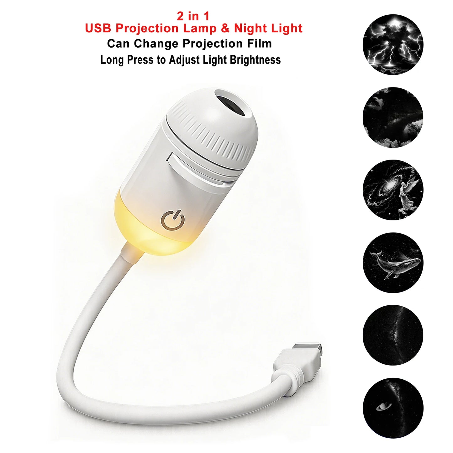 USB Car Atmosphere Projector Light Car Interior Ambient Light LED Starry Star Light Party Decor Romantic Saturn Galaxy Light