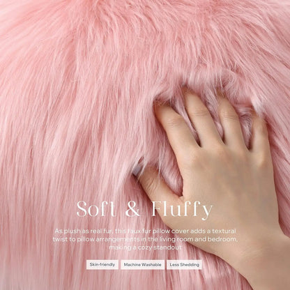 1pc Heart/Square Shaped Throw Pillow Cushion, Long Plush Cushion Pad Pillow Fluffy Soft & Comfortable Pillow For Room