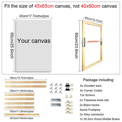 180+ Sizes DIY Wood Frames 60x90 70x100 40x50 30x40 Canvas Oil Painting Frames Wood Frame for Diamond Painting Wall Art Frame