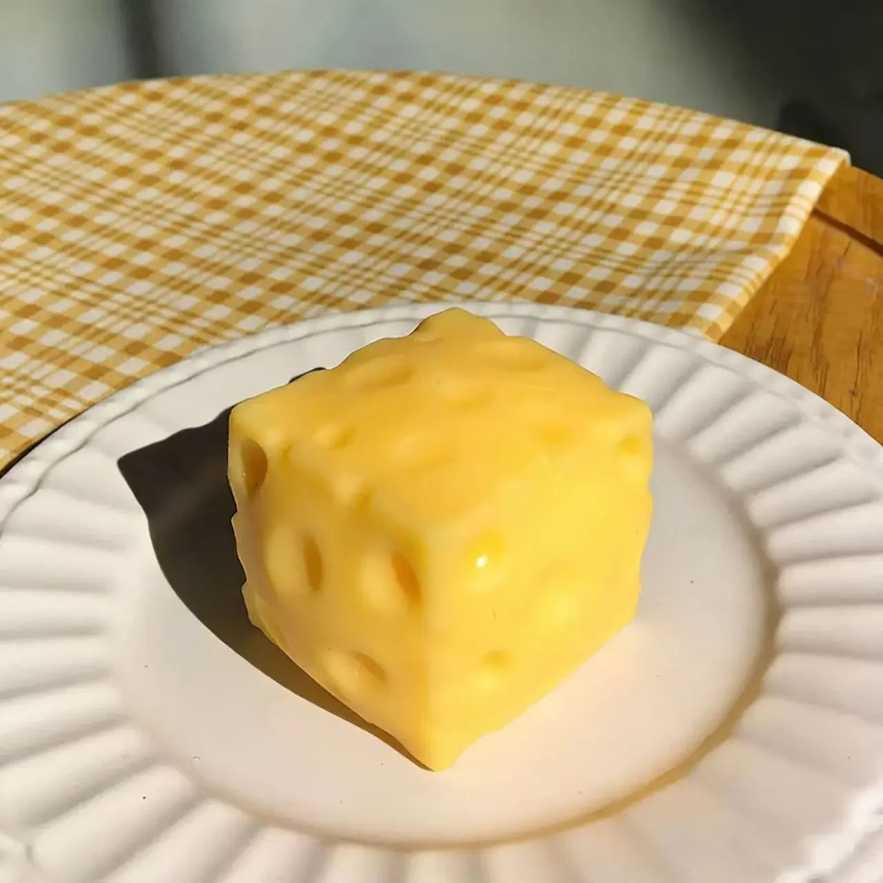 7CM 2026 New Hot Decompression Soft Cheese Block-Yellow, Plastic Decompression Toy with Squeezing Function Gifts
