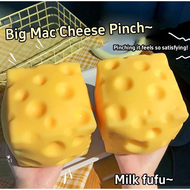 5/7Cm Giant Cheese Squeeze Toy Extra Large Size Cheese Squishy Fidget Toys Slow Rebound Shapeable Venting Ball Adults Gifts