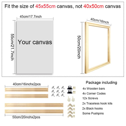 40x60 50x70 60x90 60x120 DIY Wood Frame Kit for Canvas Oil Painting Frame Bars Wood Frame for Diamond Painting Wall Art Frame