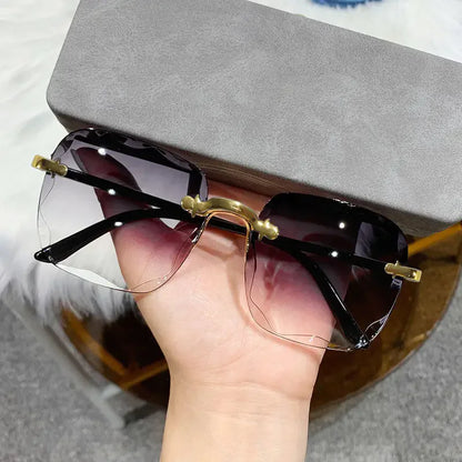 1/3PCS Square Rimless Sunglasses Women Luxury Brand Designer Summer Glasses Fashion Sun glasses For Men UV400 Shades