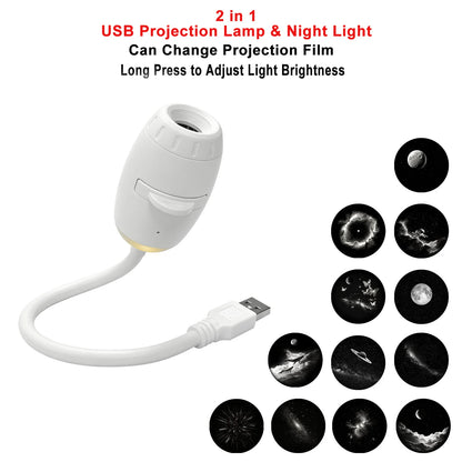 USB Car Atmosphere Projector Light Car Interior Ambient Light LED Starry Star Light Party Decor Romantic Saturn Galaxy Light