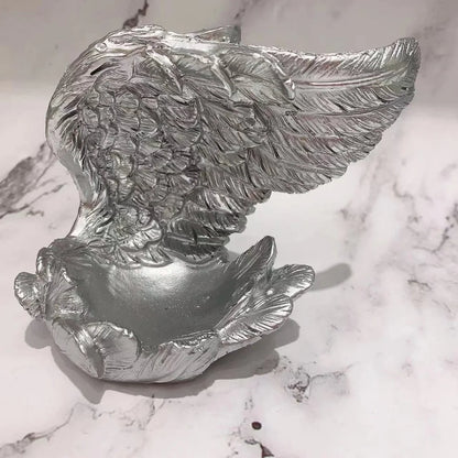1pc Creative angel wings, resin handcrafted crystal ball base, desktop decoration, glass ball seat, display item base