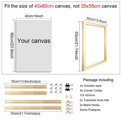 180+ Sizes DIY Wood Frames 60x90 70x100 40x50 30x40 Canvas Oil Painting Frames Wood Frame for Diamond Painting Wall Art Frame