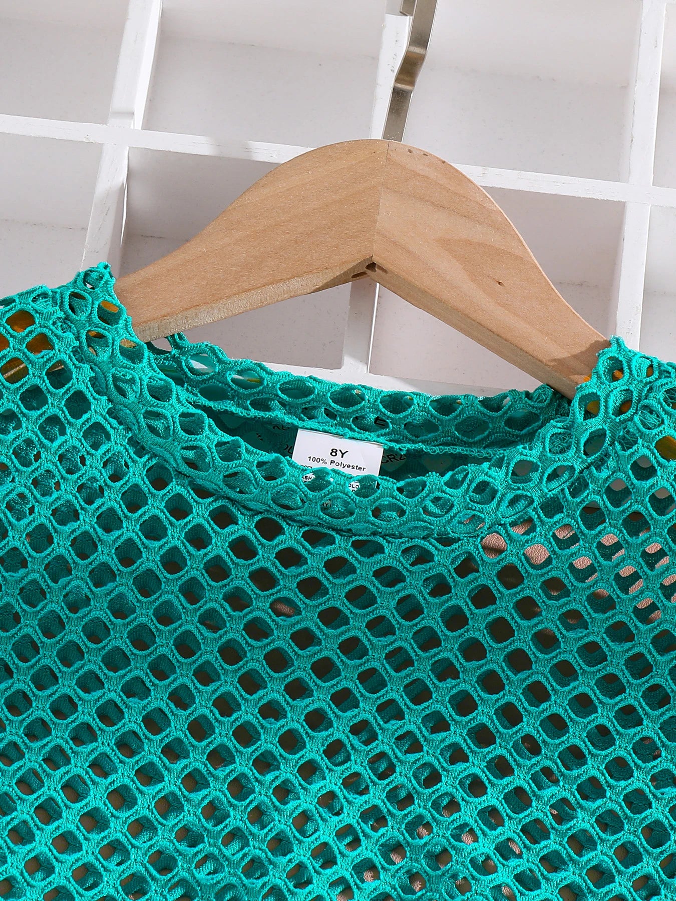 Summer girls' fashion 3-piece set, cool and breathable mesh short sleeved T-shirt+letter printed suspender+shorts