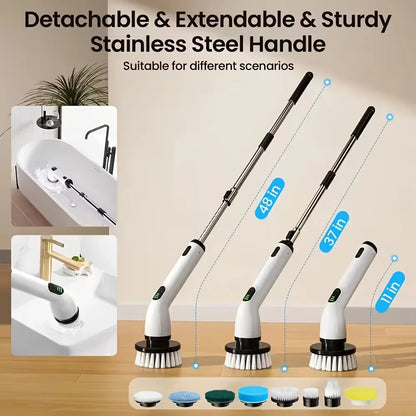 ScrubPro 360 — Electric Spin Scrubber with Extension Arm