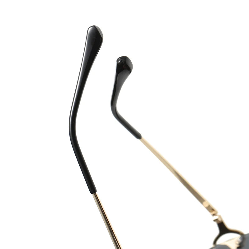 Fashion Square Rimless Glasses Trend Metal High-Hrade Men's And Women's Sunglasses Street Shot Travel Eyewear