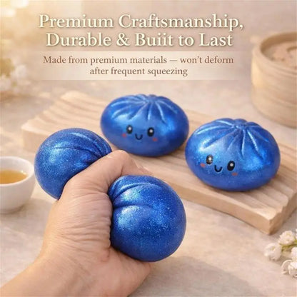 ^1Pcs Glitter Dumpling Squishy With Box Dumplings Sensory Squeeze Toy Simulated Food Decompression Toys For Stress Relief