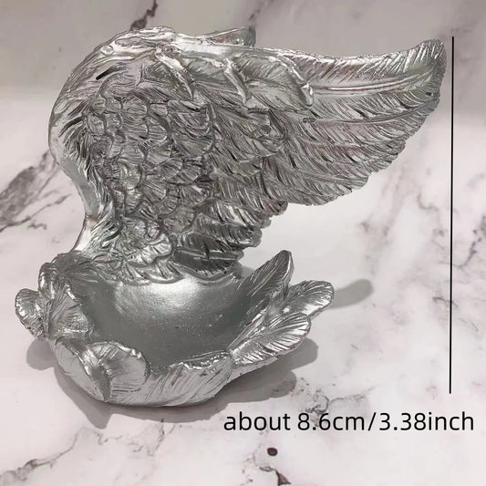 1pc Creative angel wings, resin handcrafted crystal ball base, desktop decoration, glass ball seat, display item base