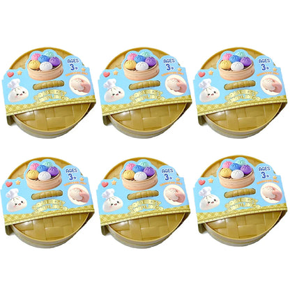 NEW Realistic Giant Dumpling Squishes Squeeze Toy with Steamer Soft TPR Dough Ball Decompression Fidget Toy Funny Creative Gift