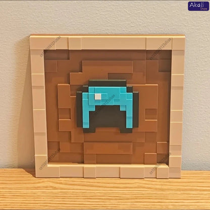 3D Printing 17.5cm Pixel Item Display Frame Magnetic Wall Decor Retro Game Style Collectible Desk Ornament Gift
