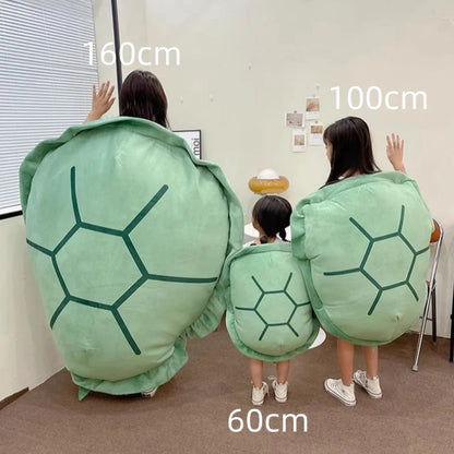 Cozy Turtle Shell Plush Pillow Wearable Tortoise Back Pillow Soft Naps Plush Cushion Children Dress Up Prop Bedroom Decoration