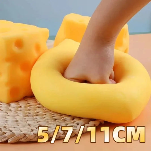 5/7/11CM Cheese Squeeze Toy Extra Large Size Cheese Giant Squishy Fidget Toys Slow Rebound Shapeable Venting Ball Adults Gifts