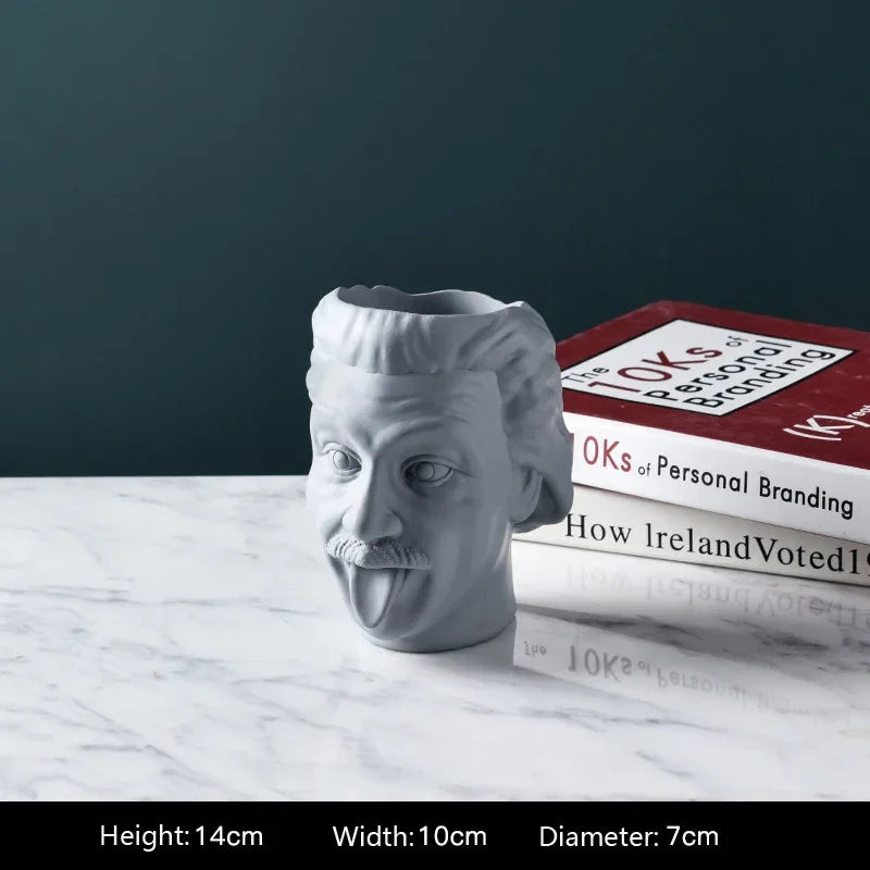 Statue Flower Vase Pot Flowerpot Sculpture Flower Pot Desktop Flower Arrangement Container Flowerpot Head Statue Ornaments Gift