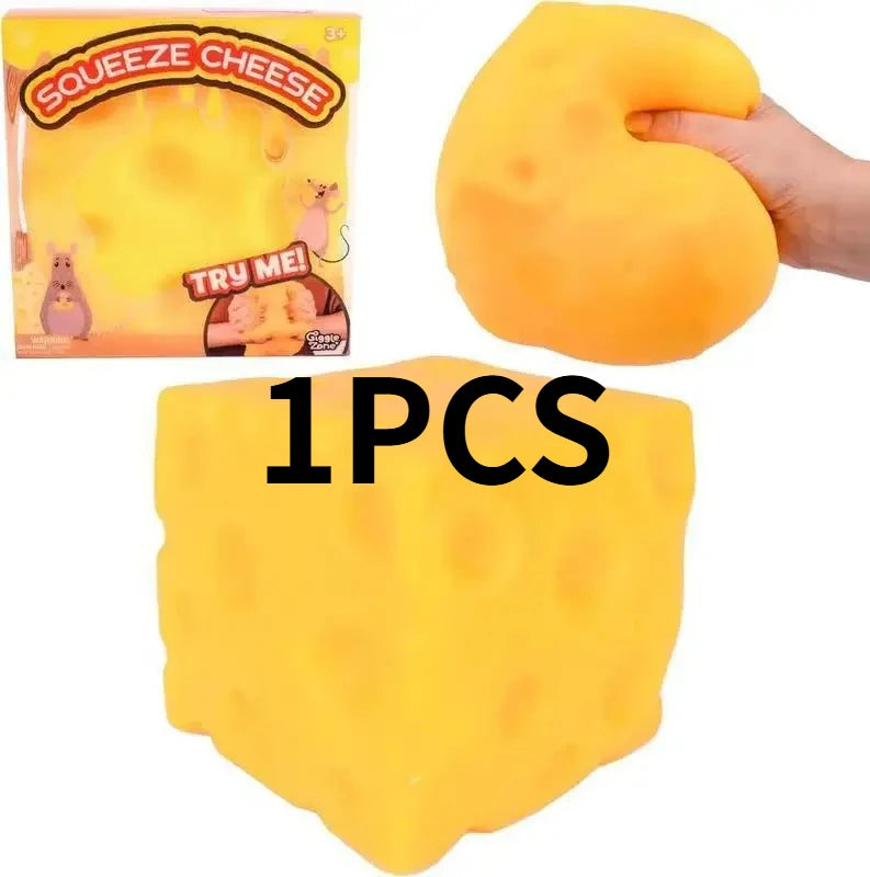 7CM 2026 New Hot Decompression Soft Cheese Block-Yellow, Plastic Decompression Toy with Squeezing Function Gifts