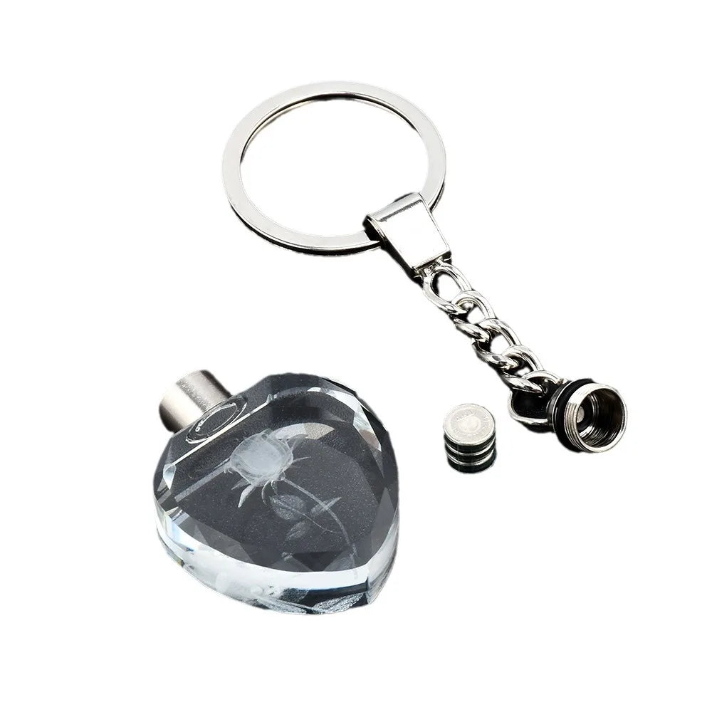 K9 Crystal Keyring with LED Light inside Crystal Blank Key Ring Commemorative Pendant Souvenir for Luminous Interior Accessories