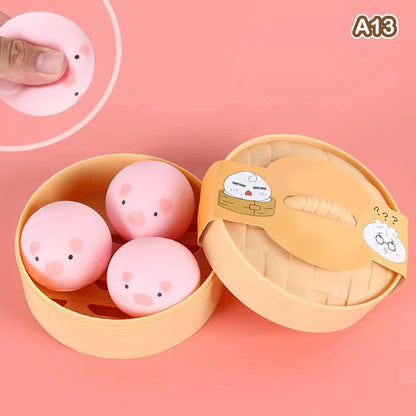 Giant Dumpling Soft Toys Anxiety Relief Fidget Simulation Food Steamed Stuffed Bun Squeeze Decompression Stress Toy