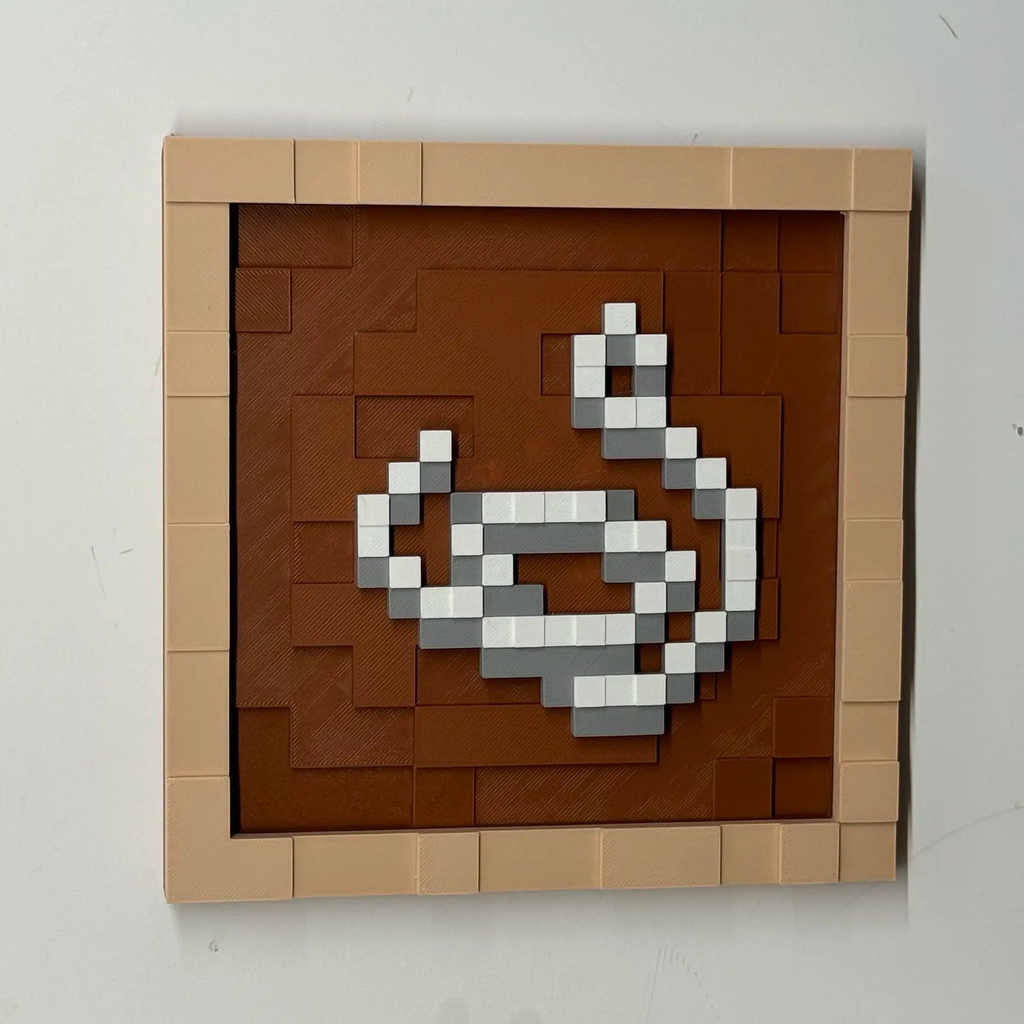 3D Printing 17.5cm Pixel Item Display Frame Magnetic Wall Decor Retro Game Style Collectible Desk Ornament Gift
