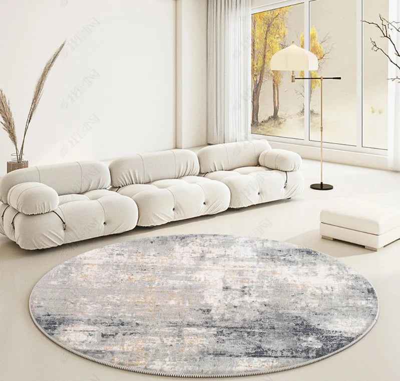 Modern Abstraction Carpets for Living Room Nordic Bedroom Decor Round Carpet Large Area Chair Floor Mat Home Study Non-slip Rug