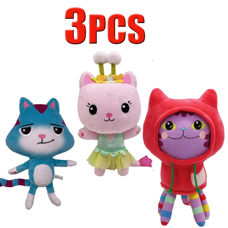 ##Hot in Gabby Dollhouse Plush Toy Mercat Cartoon Stuffed Animals Smiling Cat Car Cat Hug Gaby Girl Dolls Kids Birthday Gifts
