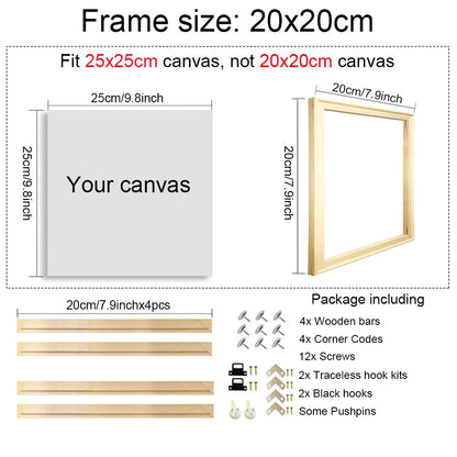 180+ Sizes DIY Wood Frames 60x90 70x100 40x50 30x40 Canvas Oil Painting Frames Wood Frame for Diamond Painting Wall Art Frame