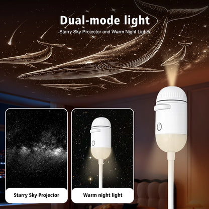 2 in 1 USB Ambient Projection Light Adjustable Focus Car Interior Light Home Room Starry Star Romantic Saturn Galaxy Night Light