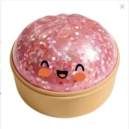 ^1Pcs Glitter Dumpling Squishy With Box Dumplings Sensory Squeeze Toy Simulated Food Decompression Toys For Stress Relief