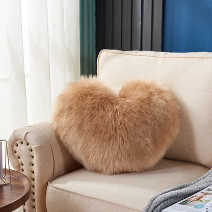 1pc Heart/Square Shaped Throw Pillow Cushion, Long Plush Cushion Pad Pillow Fluffy Soft & Comfortable Pillow For Room